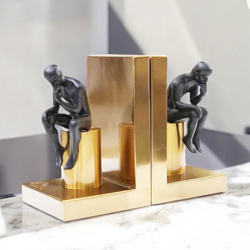 Sujetalibros Hombres Pensativos gold/black