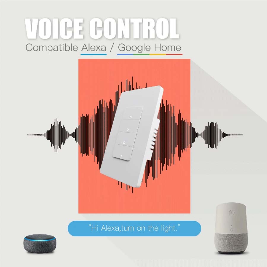 Interruptor WiFi simple blanco compatible con Alexa y Google