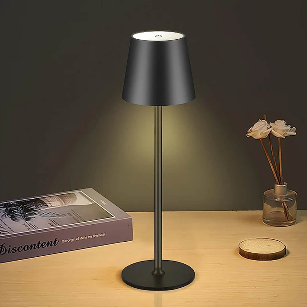 Lámpara De Mesa Led Touch Rya De Metal Negro Ip54 Rgb+4000k Dim 2.5w Con Usb