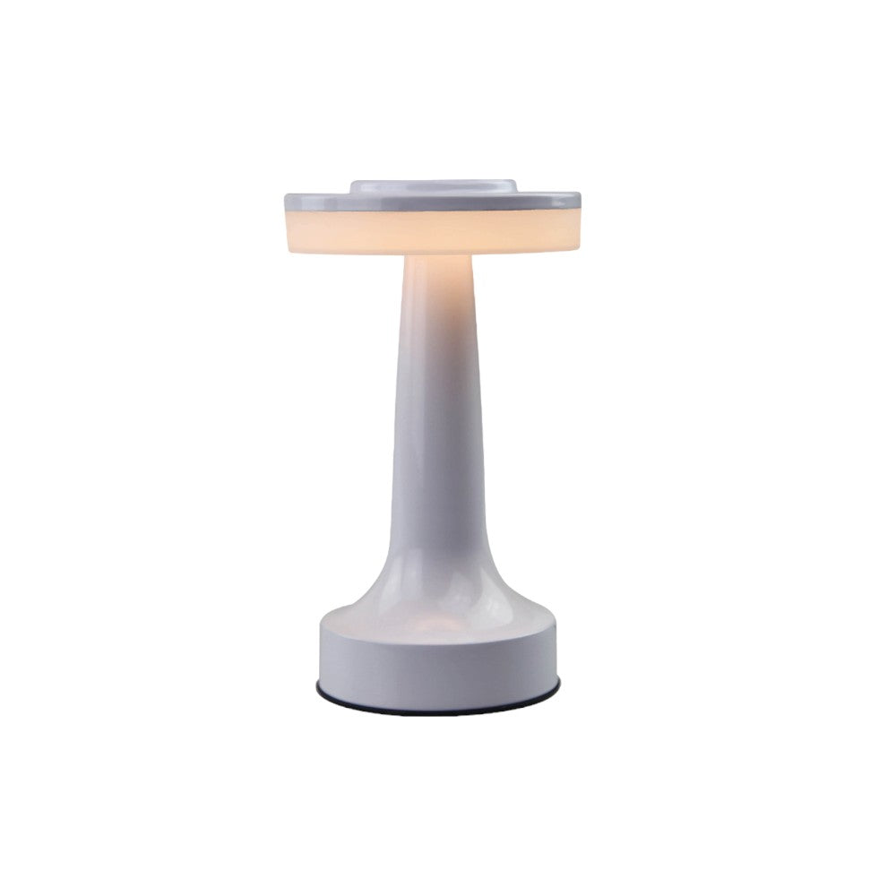 Lampara De Mesa Led Touch Oleas De Metal Blanco Ip20 3000k 3 Intensidades