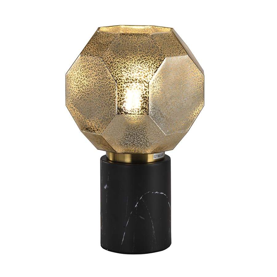 Lampara De Mesa Tulipa Simetrica Base Negra 1l E27