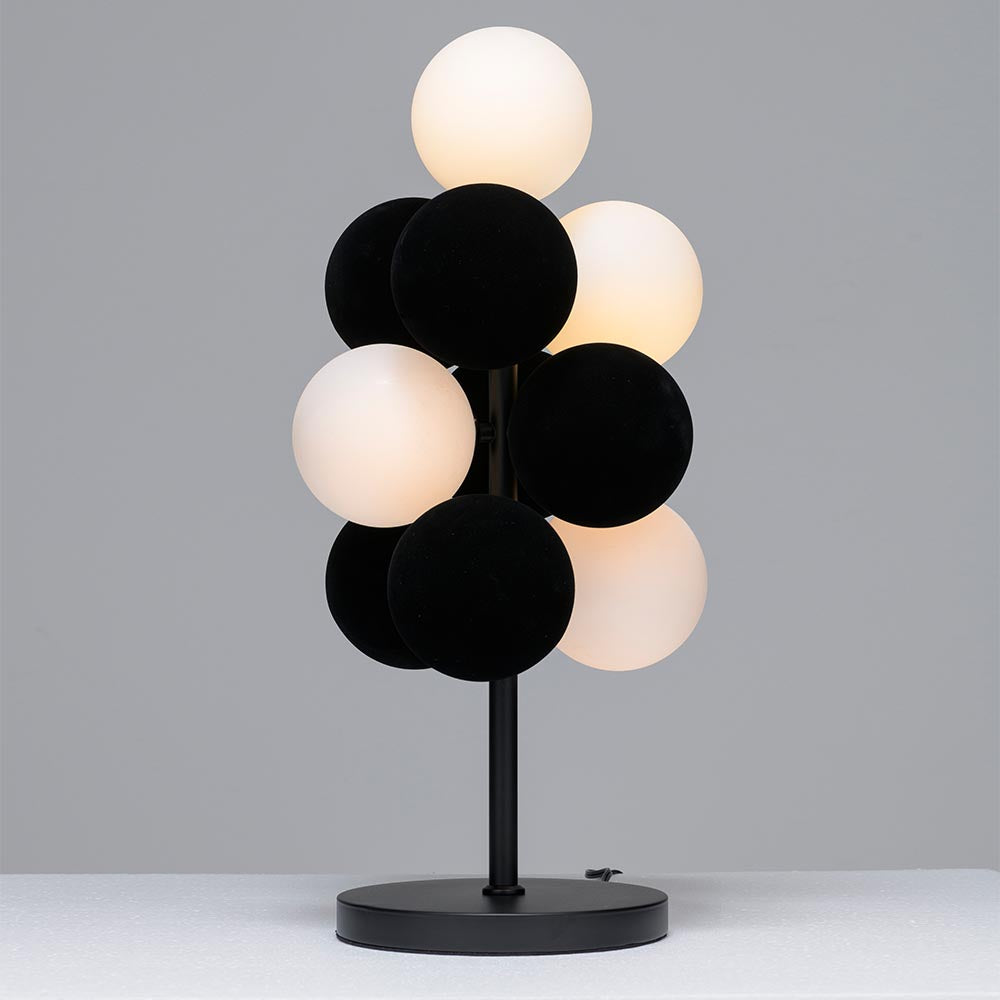 Lampara de mesa Bubbles negro/blanco
