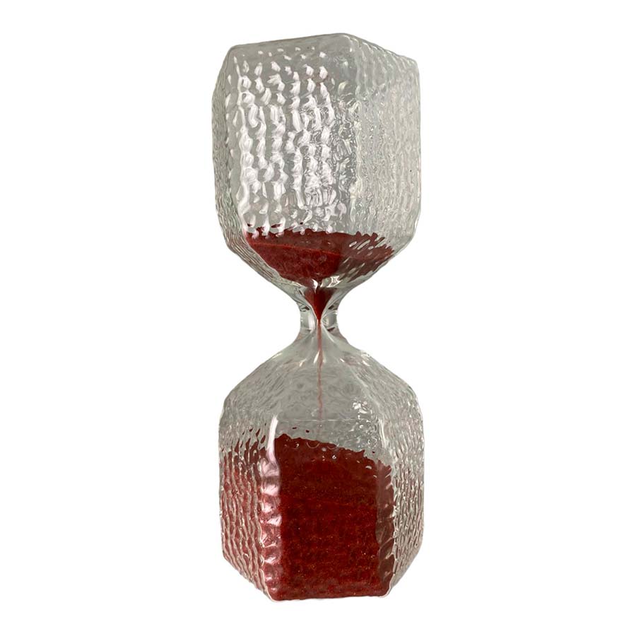 Reloj de arena roja