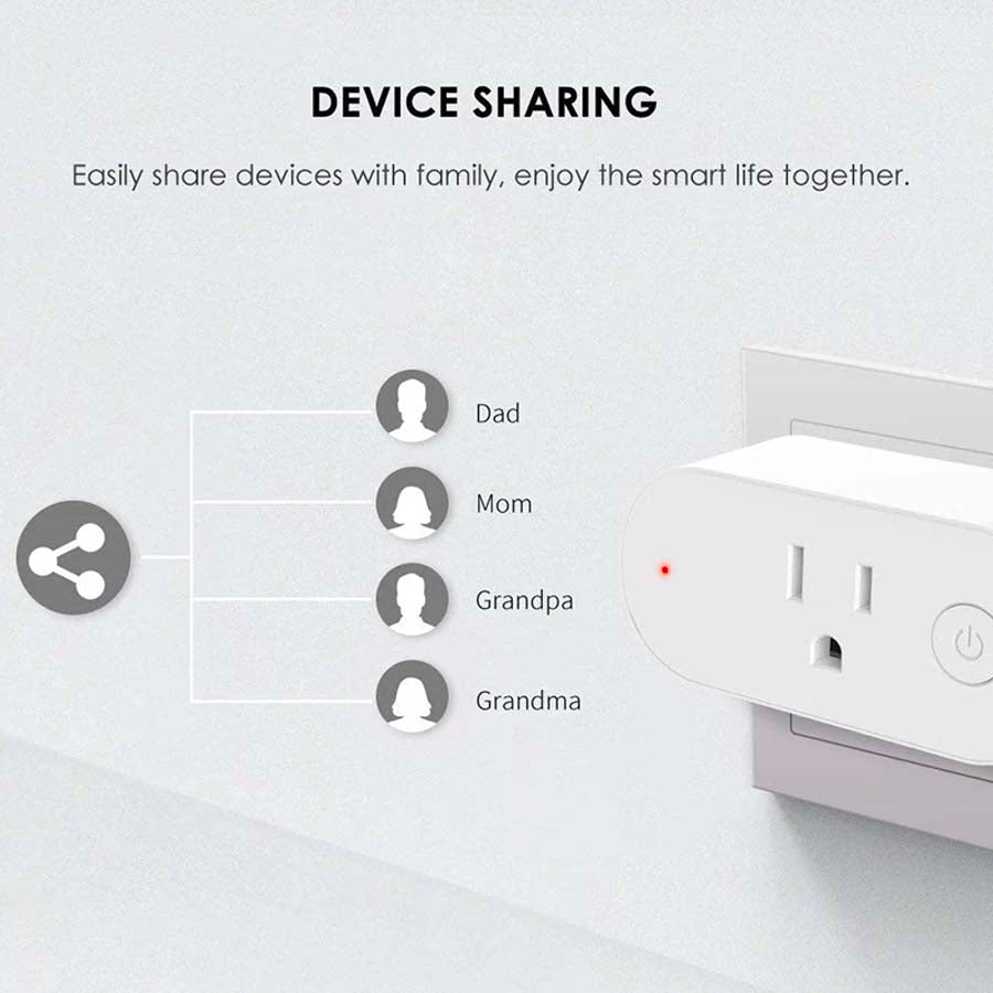 Tomacorriente WiFi simple blanco compatible c/Alexa y Google
