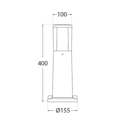 Bolardo Carlo 400 negro IP55
