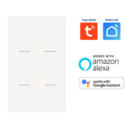 Interruptor WiFi 4 canales blanco comp. c/Alexa y Google