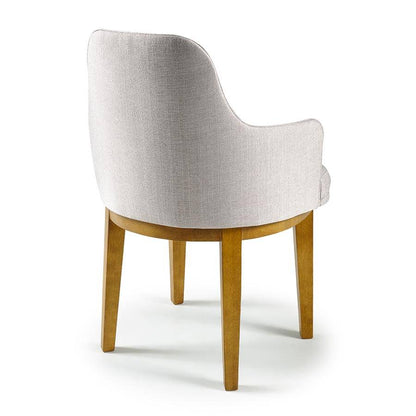 Silla De Comedor Selene Tela Champagne Patas Madera Marupa Cafe