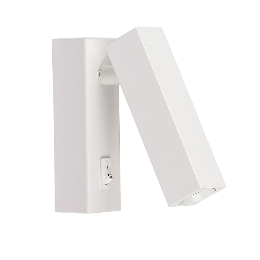 Aplique De Pared Led Arch De Aluminio Blanco Con Switch on/off 3w 3000k