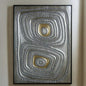 Cuadro Rectangular Plateado Con Aplique Dorado Ii Con Marco De Madera