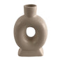 Florero Donut De Ceramica Color Beige
