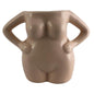 Florero Silueta De Ceramica Color Beige
